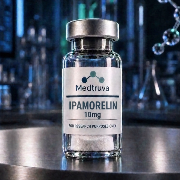 IPAMORELIN research peptide vial for laboratory studies