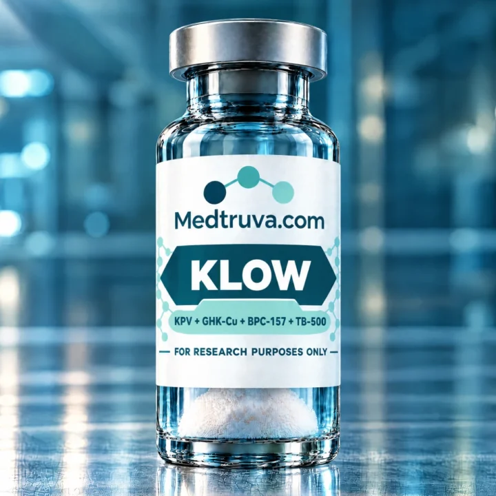 Medtruva KLOW (KPV + GHK-Cu + BPC-157 + TB-500) research peptide vial